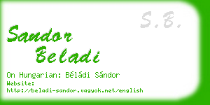 sandor beladi business card